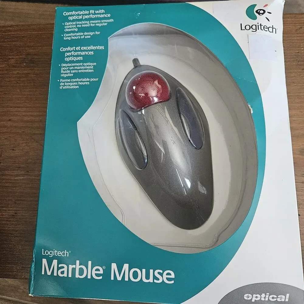 Logitech Marble Mouse Optical Trackball 904360-0403 New In open Box